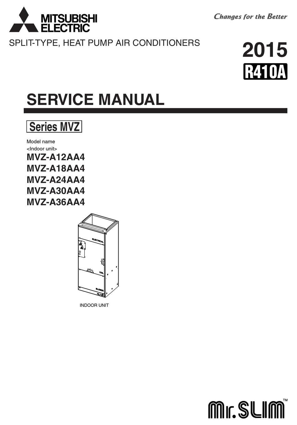 MITSUBISHI ELECTRIC MR. SLIM MVZ SERIES SERVICE MANUAL Pdf Download