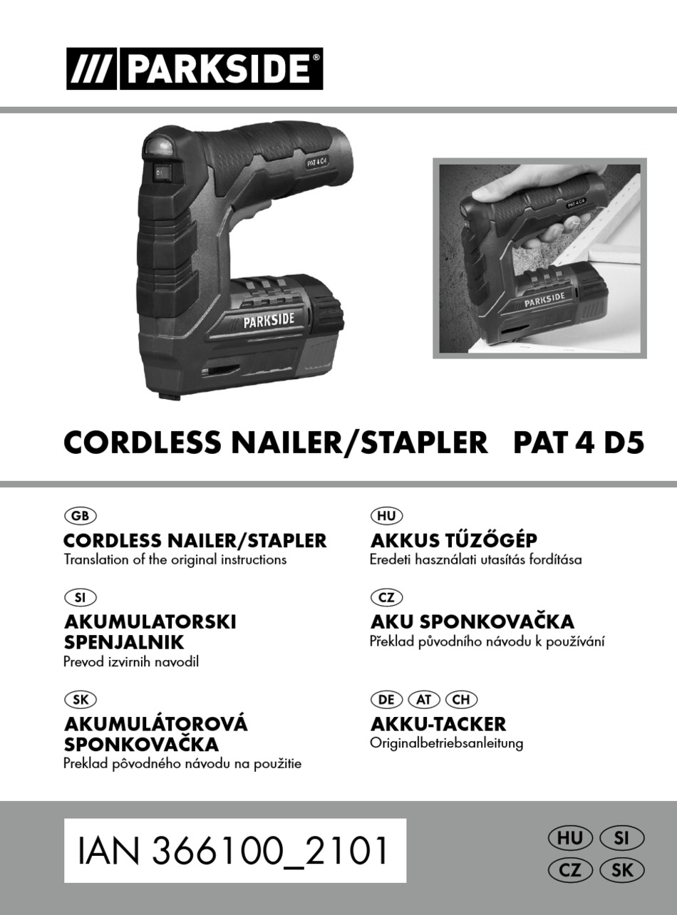 PARKSIDE PAT 4 D5 TRANSLATION OF THE ORIGINAL INSTRUCTIONS Pdf Download