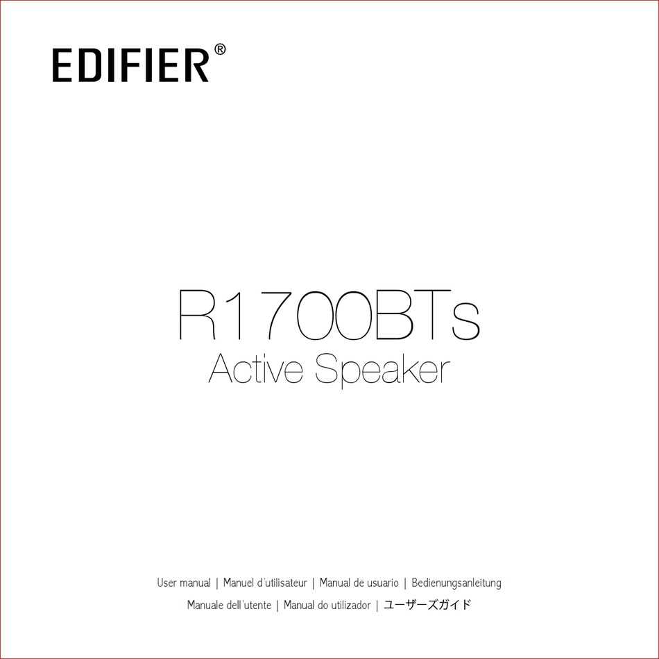 EDIFIER R1700BTS USER MANUAL Pdf Download ManualsLib