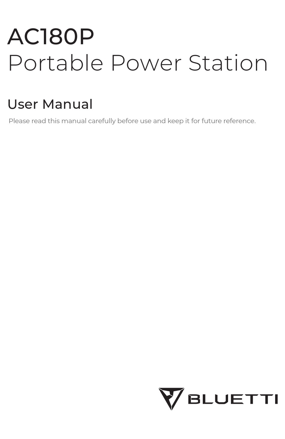 BLUETTI AC180P USER MANUAL Pdf Download ManualsLib