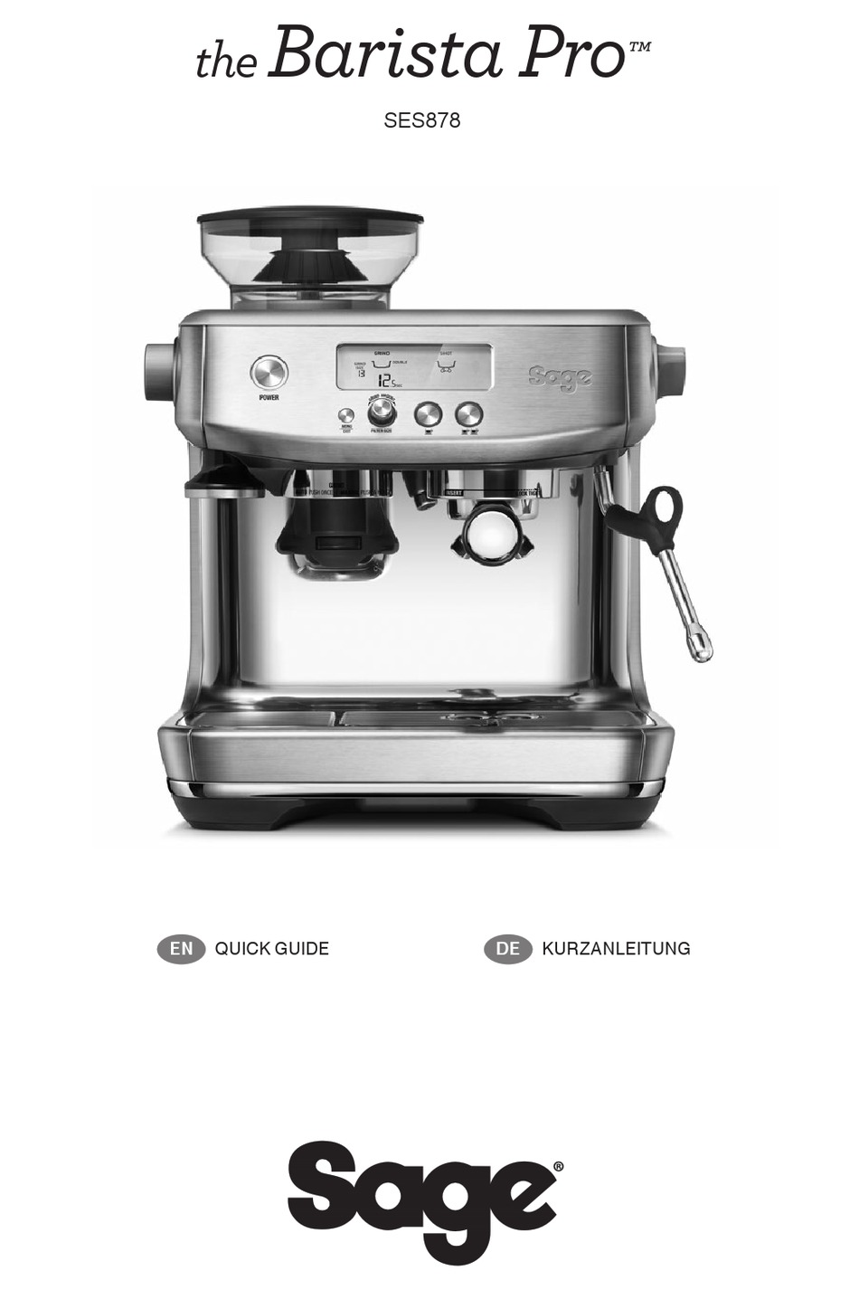 SAGE THE BARISTA PRO SES878BSS QUICK MANUAL Pdf Download ManualsLib