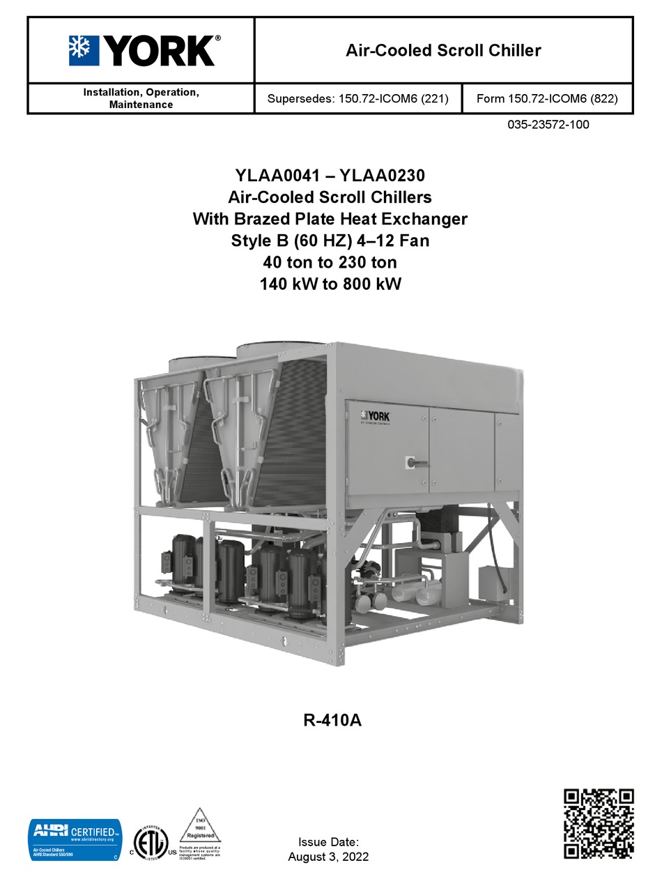 YORK YLAA0041 MANUAL Pdf Download ManualsLib