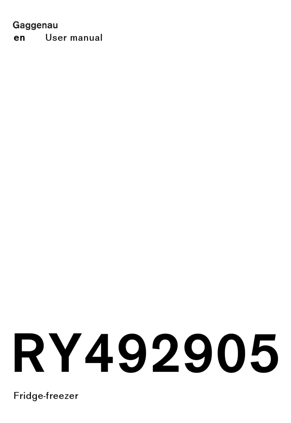 GAGGENAU RY492905 USER MANUAL Pdf Download | ManualsLib