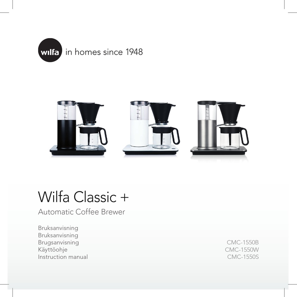 Wilfa Classic Cmc 1550s Instruction Manual Pdf Download Manualslib