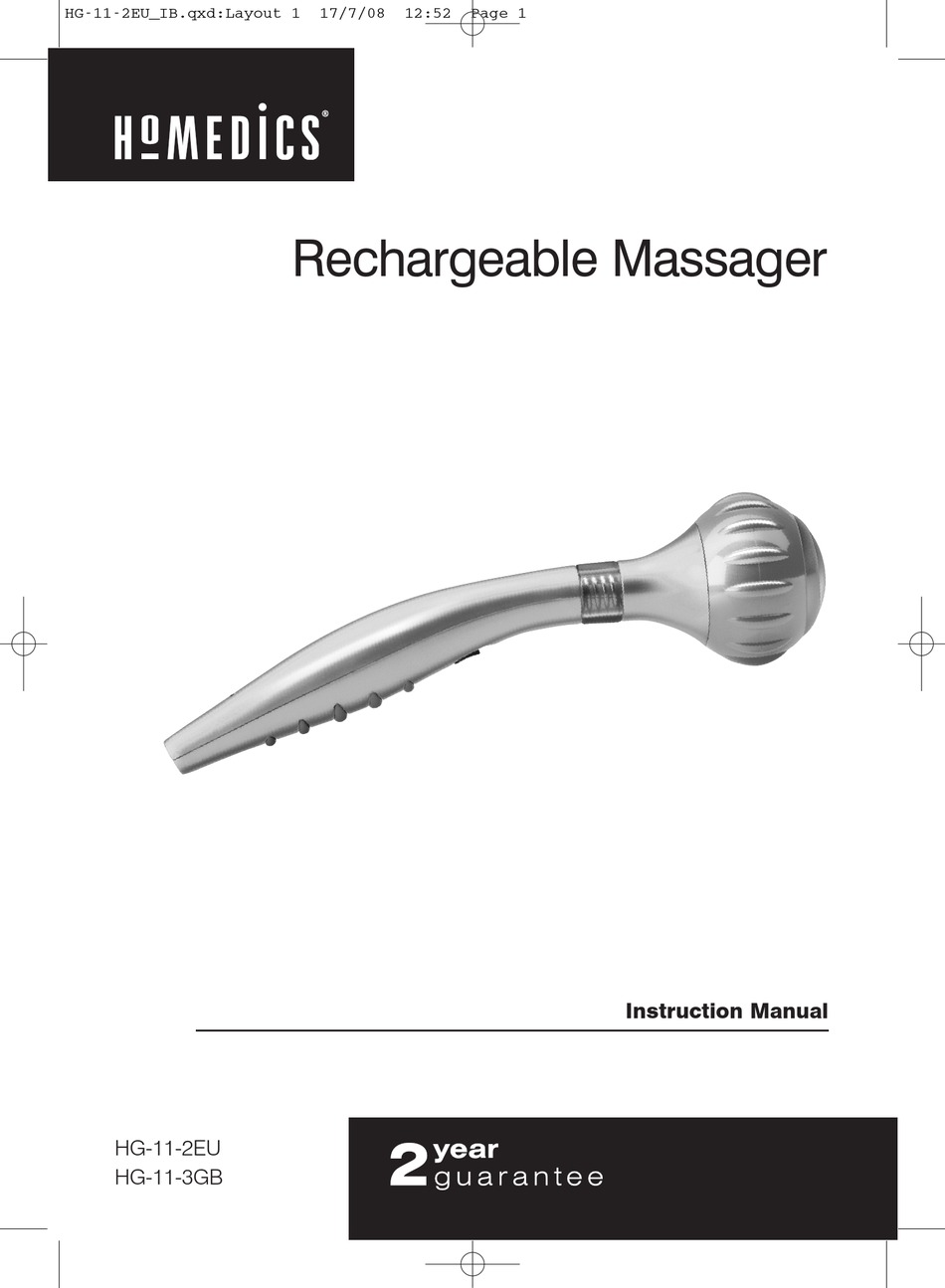 HOMEDICS HG112EU INSTRUCTION MANUAL Pdf Download ManualsLib