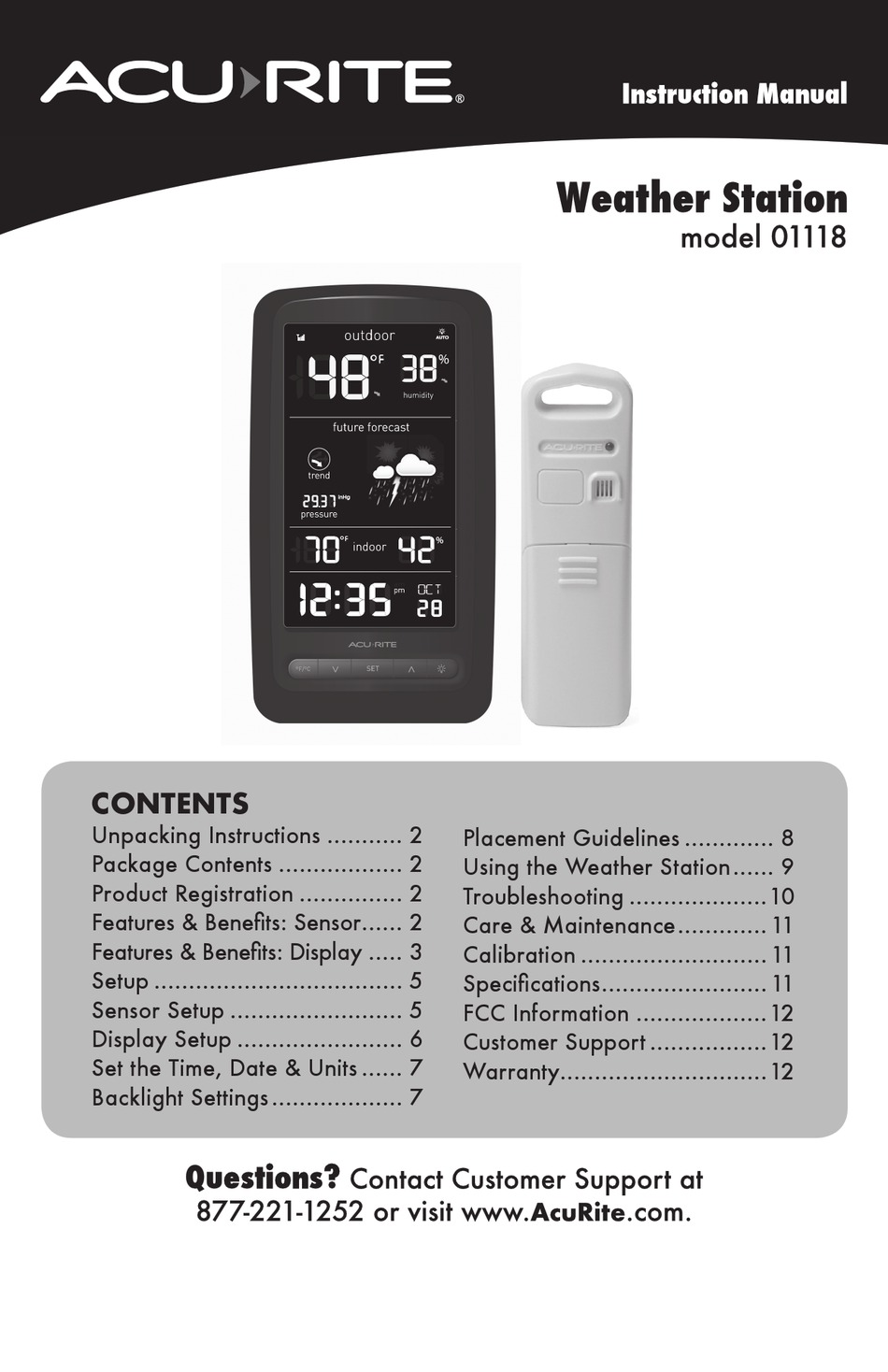 ACURITE 01118 INSTRUCTION MANUAL Pdf Download ManualsLib