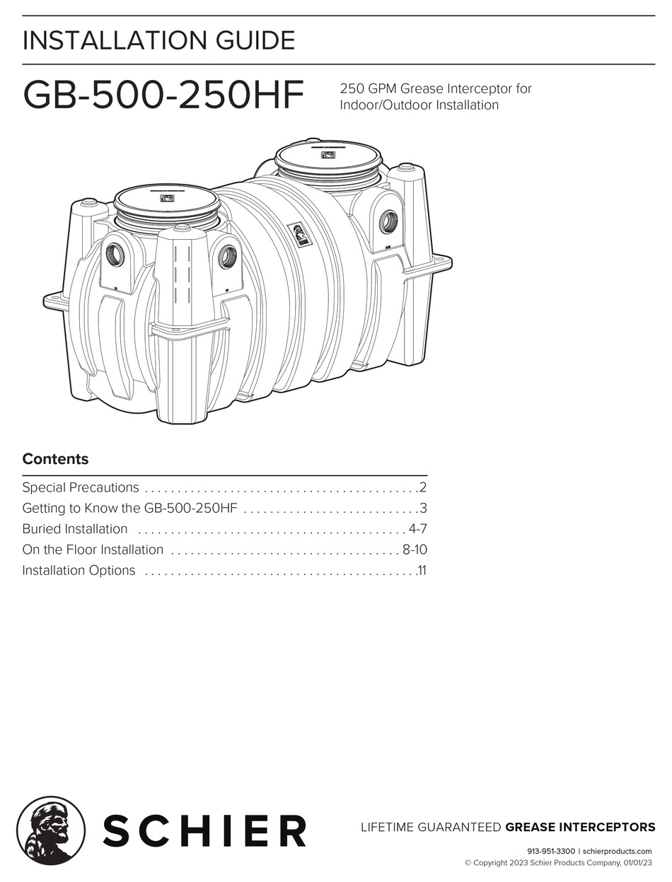 SCHIER GB500250HF INSTALLATION MANUAL Pdf Download ManualsLib