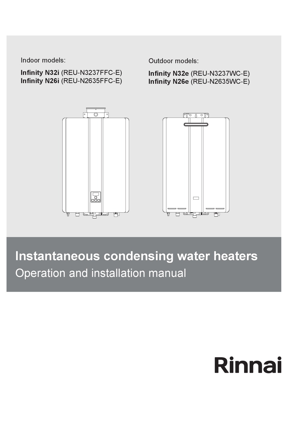 RINNAI INFINITY N32I OPERATION AND INSTALLATION MANUAL Pdf Download ...