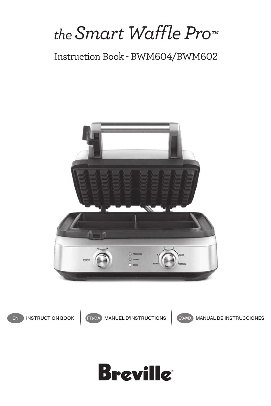 BREVILLE THE SMART WAFFLE PRO BWM604 INSTRUCTION BOOK Pdf Download