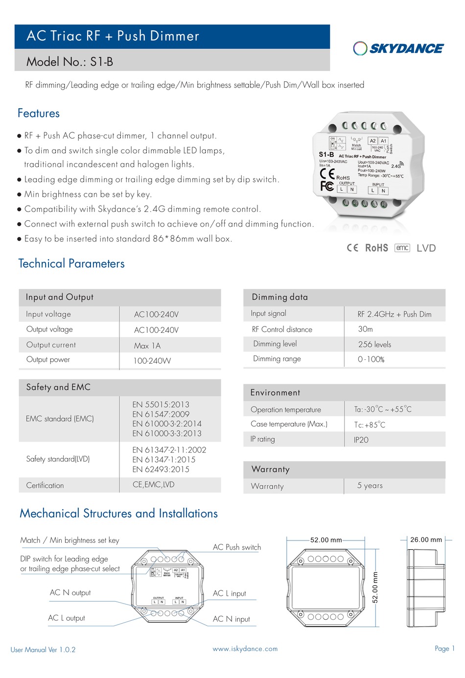 SKYDANCE S1-B MANUAL Pdf Download | ManualsLib