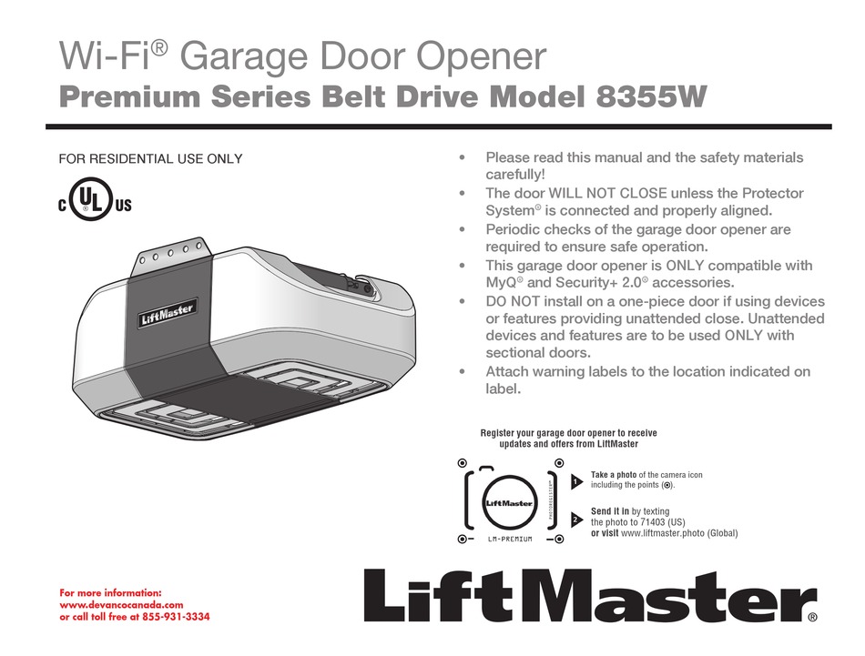 CHAMBERLAIN PREMIUM SERIES MANUAL Pdf Download | ManualsLib