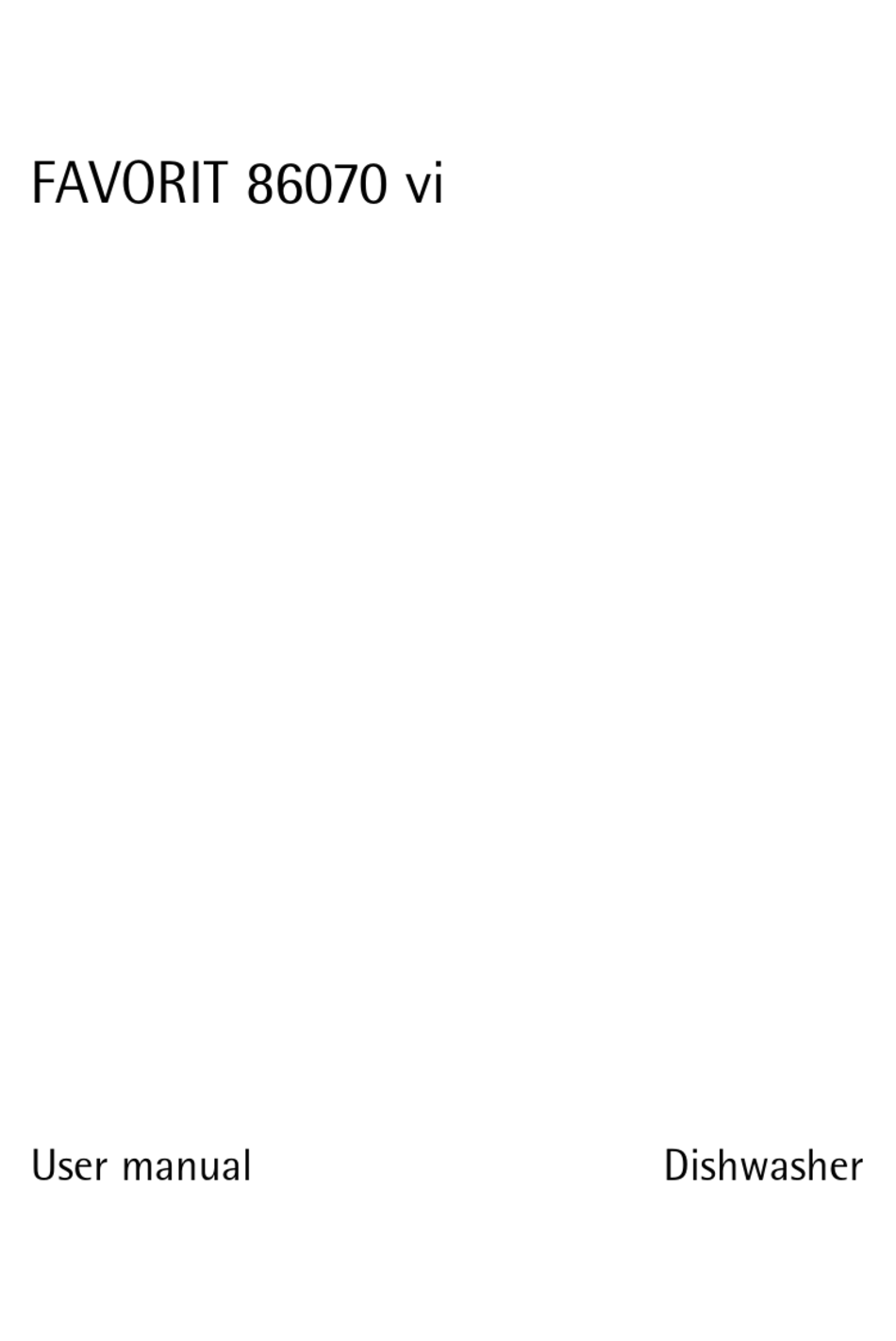 ELECTROLUX FAVORIT 86070 VI USER MANUAL Pdf Download ManualsLib