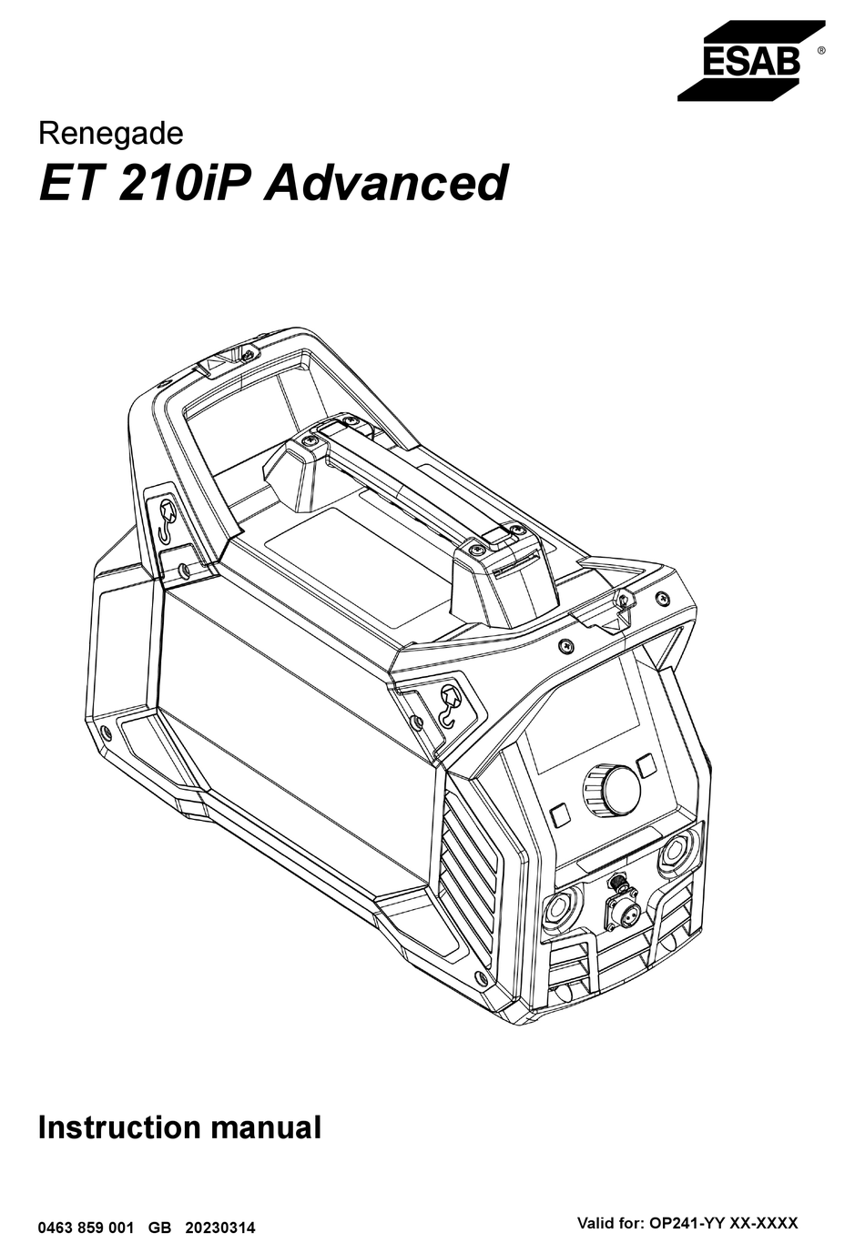 ESAB ET 210IP ADVANCED INSTRUCTION MANUAL Pdf Download | ManualsLib