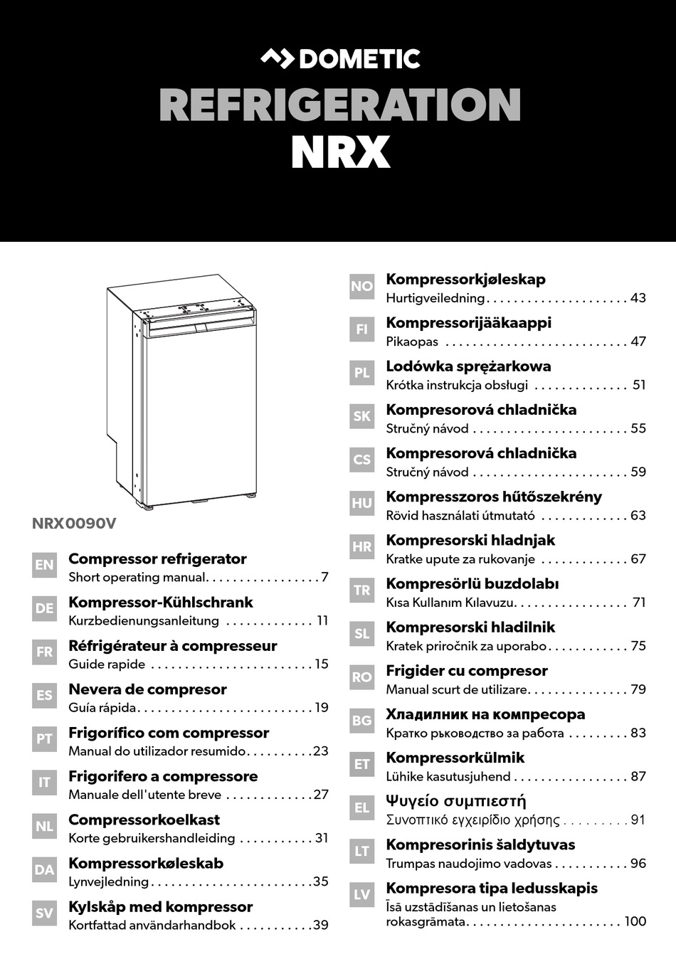 DOMETIC NRX SERIES SHORT OPERATING MANUAL Pdf Download | ManualsLib