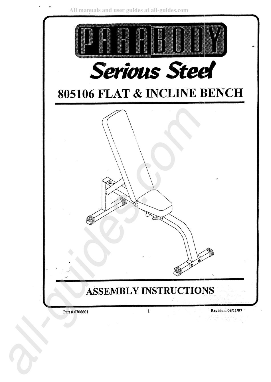 PARABODY SERIOUS STEEL 805106 ASSEMBLY INSTRUCTIONS MANUAL Pdf Download ...