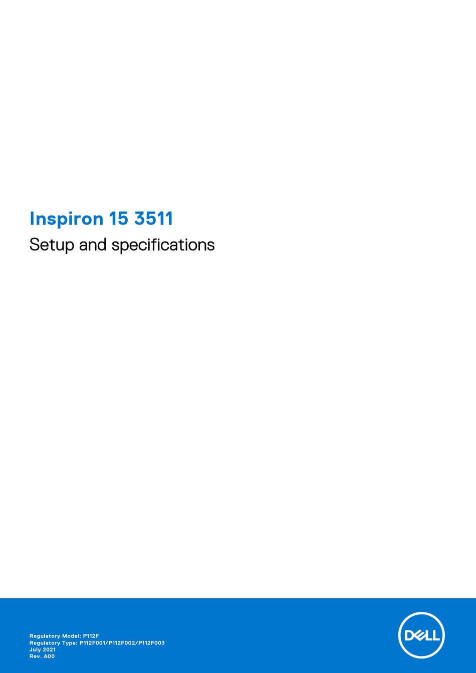 dell inspiron 15 3511 specs pdf