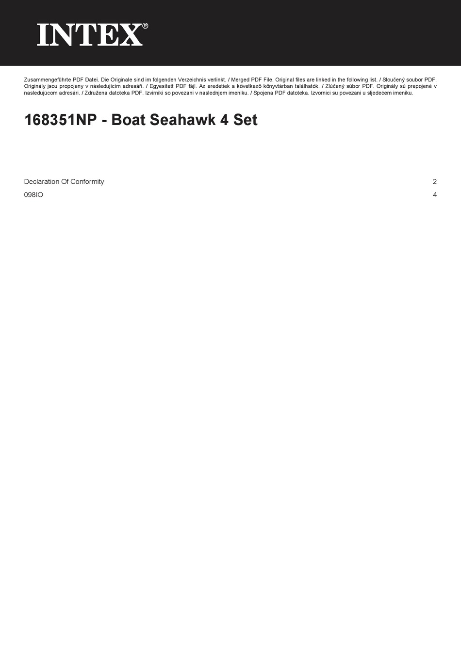 Intex Seahawk Set Owner S Manual Pdf Download Manualslib