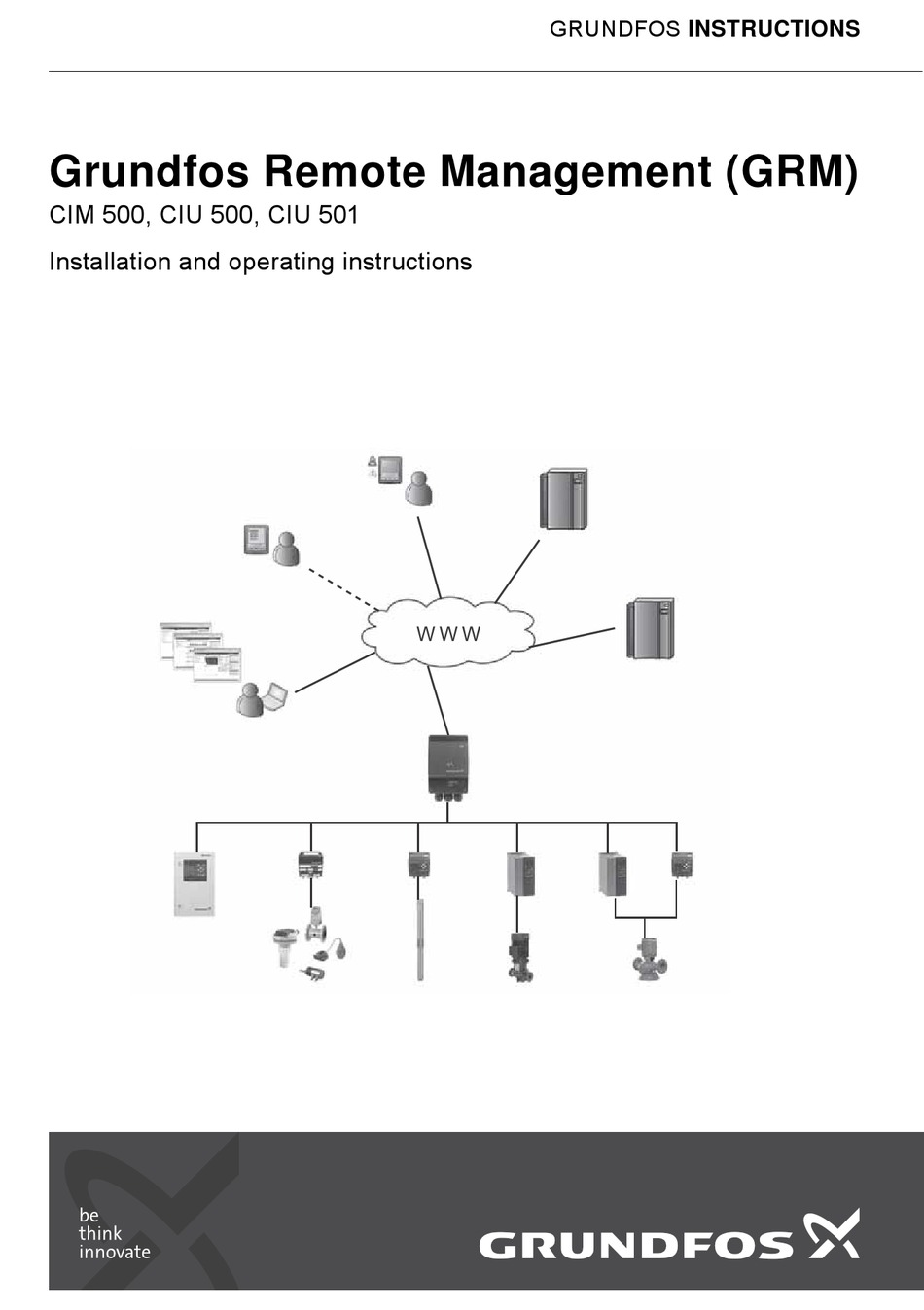 GRUNDFOS CIU 501 INSTALLATION AND OPERATING INSTRUCTIONS MANUAL Pdf