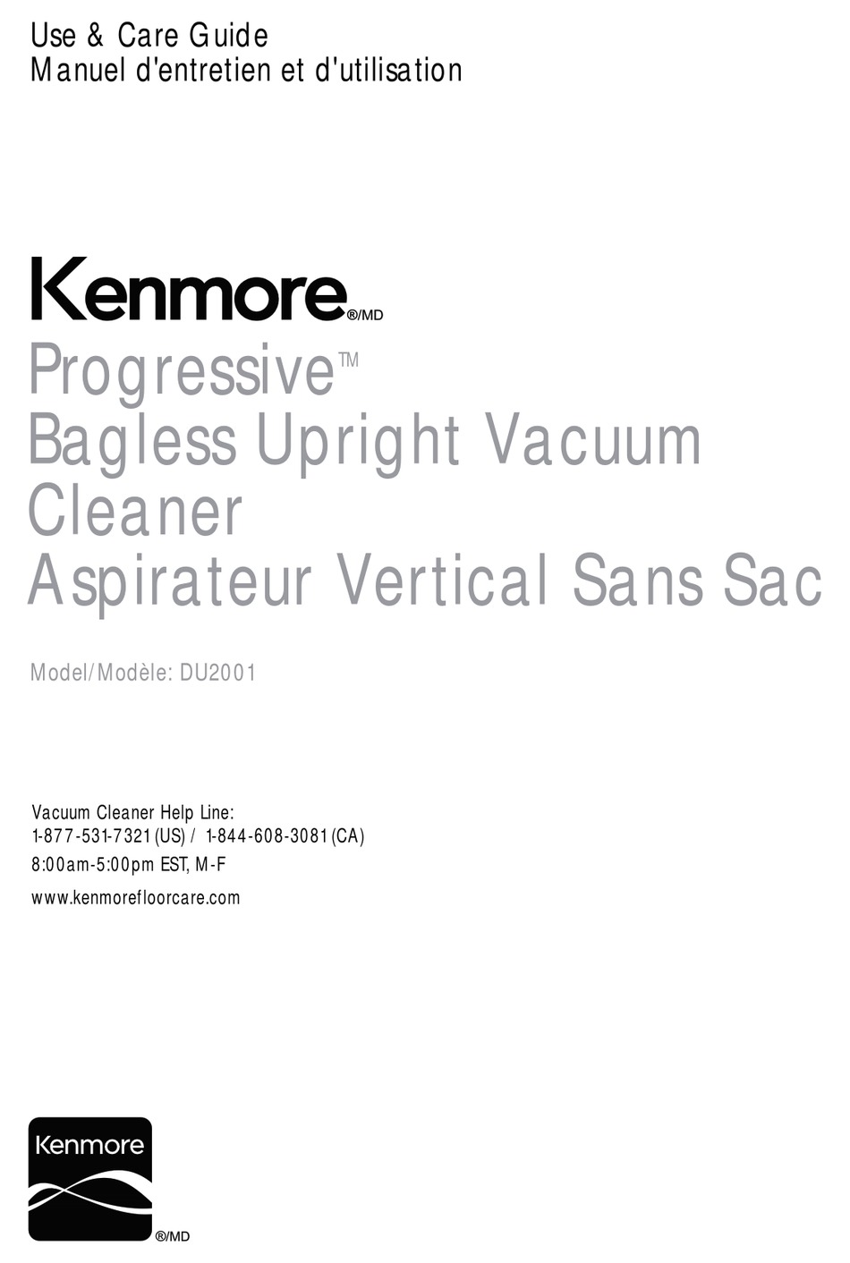 KENMORE PROGRESSIVE DU2001 USE & CARE MANUAL Pdf Download ManualsLib