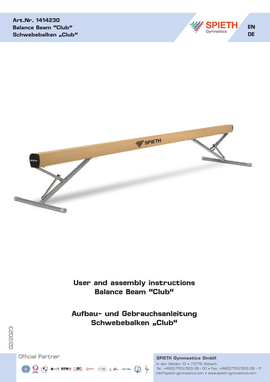 SPIETH GYMNASTICS CLUB USER AND ASSEMBLY INSTRUCTIONS Pdf Download ...