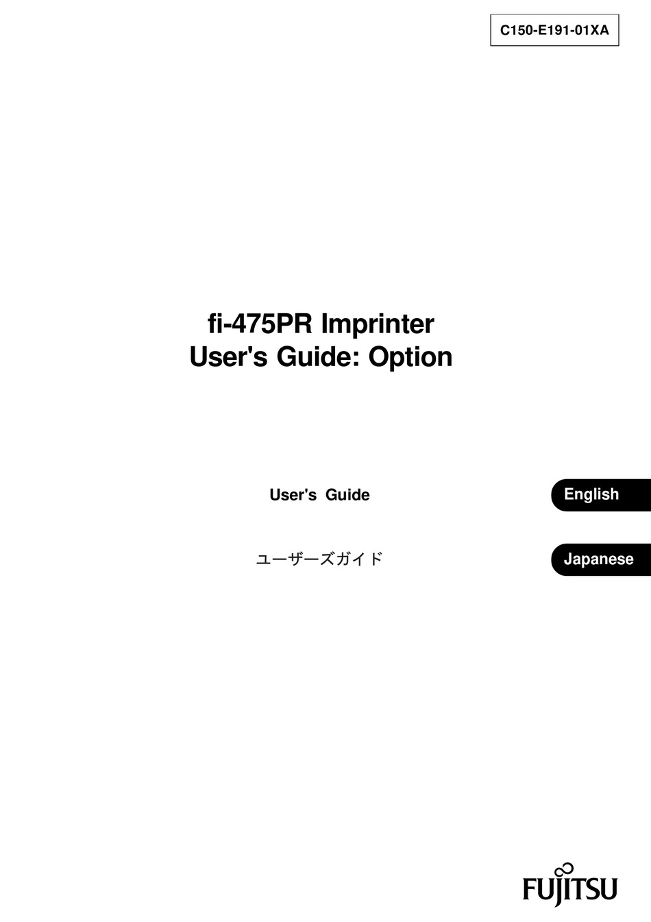 FUJITSU FI475PR USER MANUAL Pdf Download ManualsLib