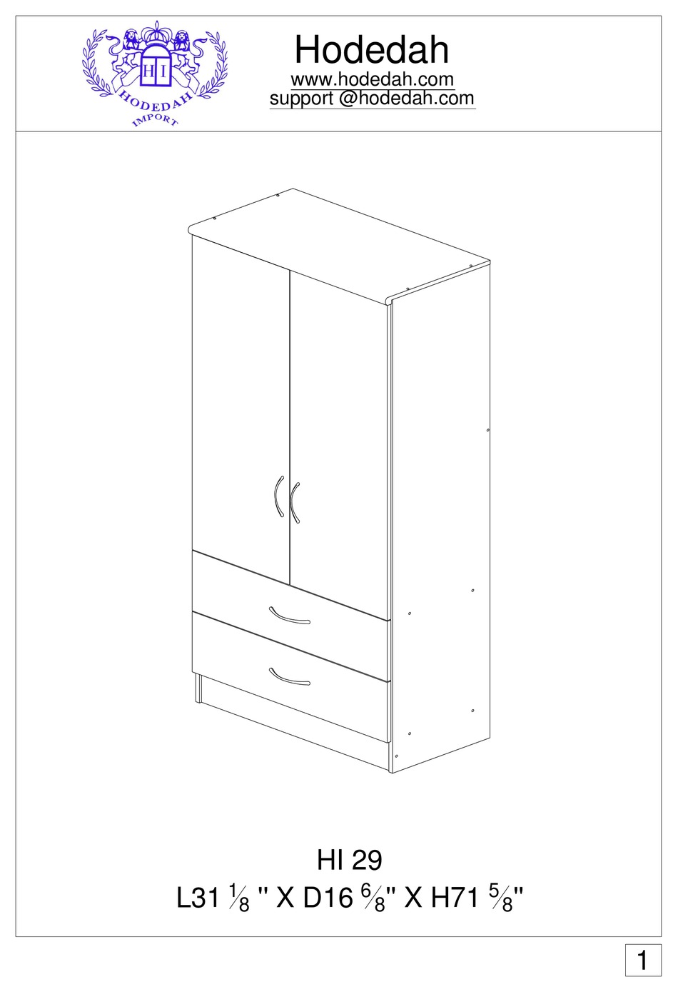 HODEDAH HI 29 ASSEMBLY INSTRUCTIONS MANUAL Pdf Download ManualsLib