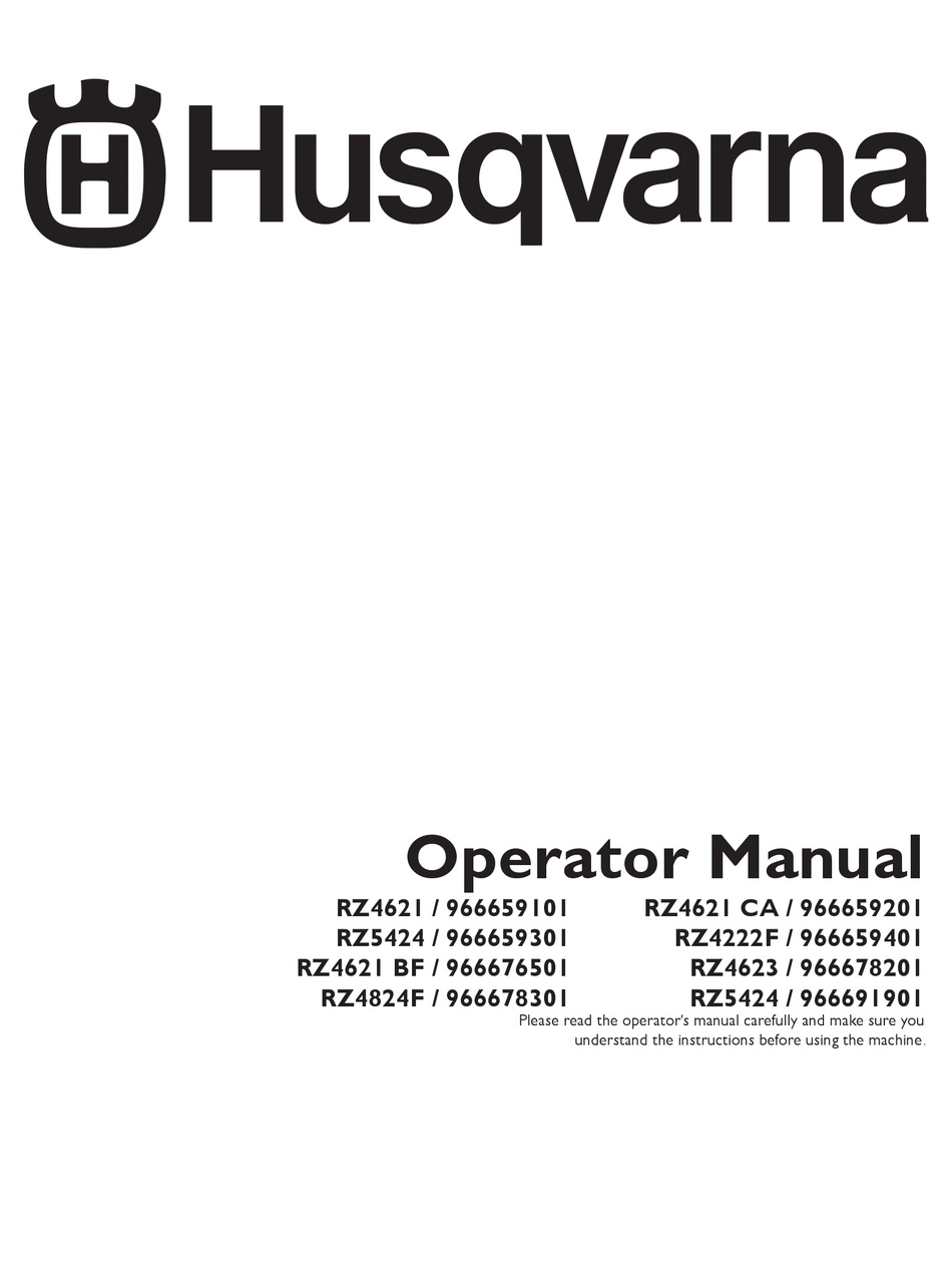 HUSQVARNA RZ4621 CA OPERATOR'S MANUAL Pdf Download ManualsLib