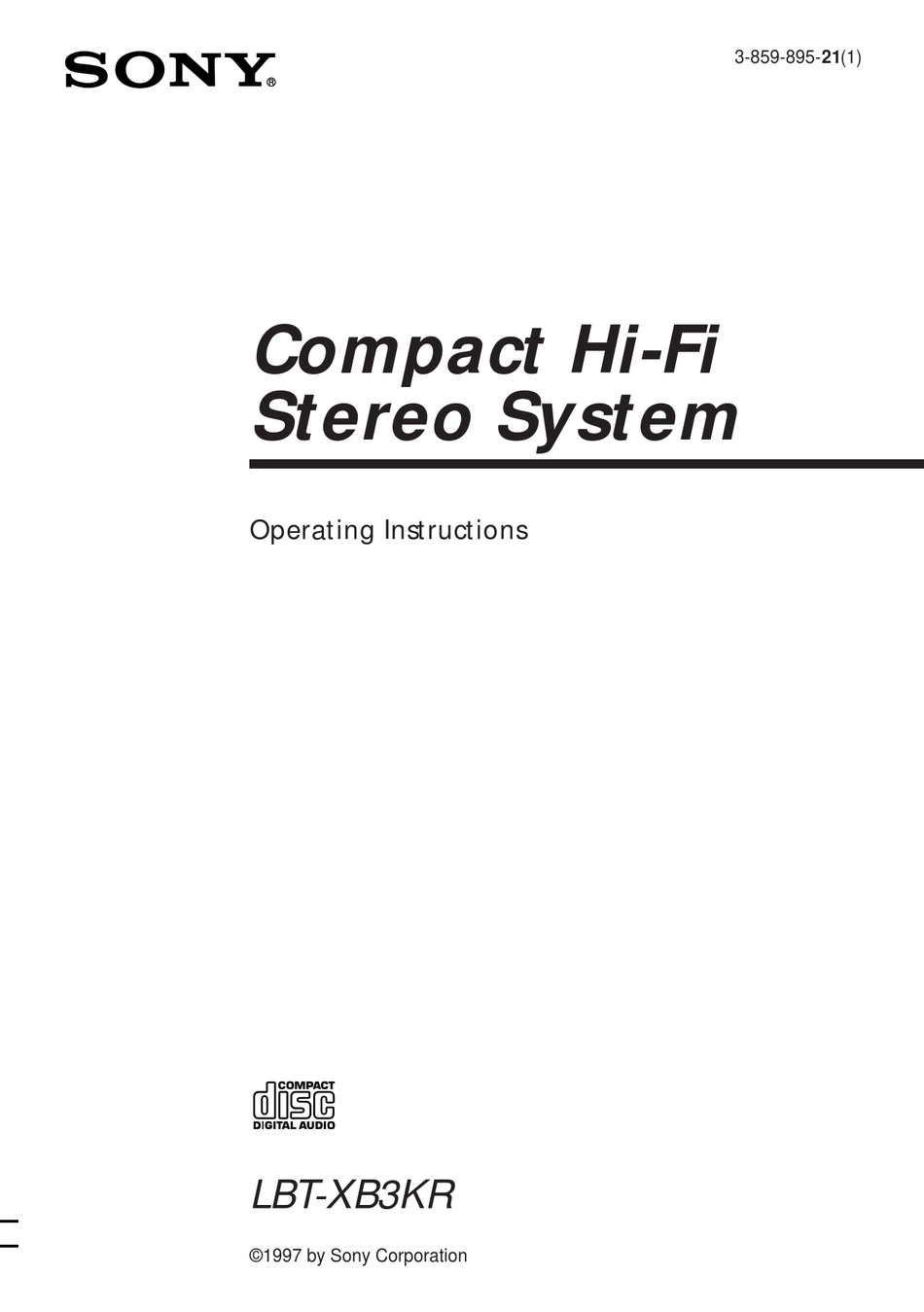 SONY LBT-XB3KR OPERATING INSTRUCTIONS MANUAL Pdf Download | ManualsLib