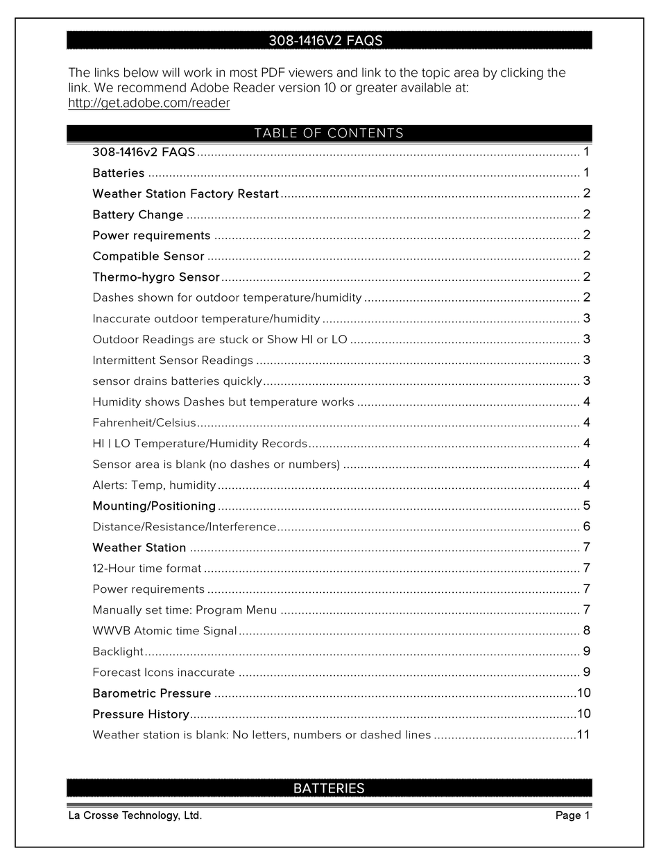 La Crosse Technology V Faq Manual Pdf Download Manualslib