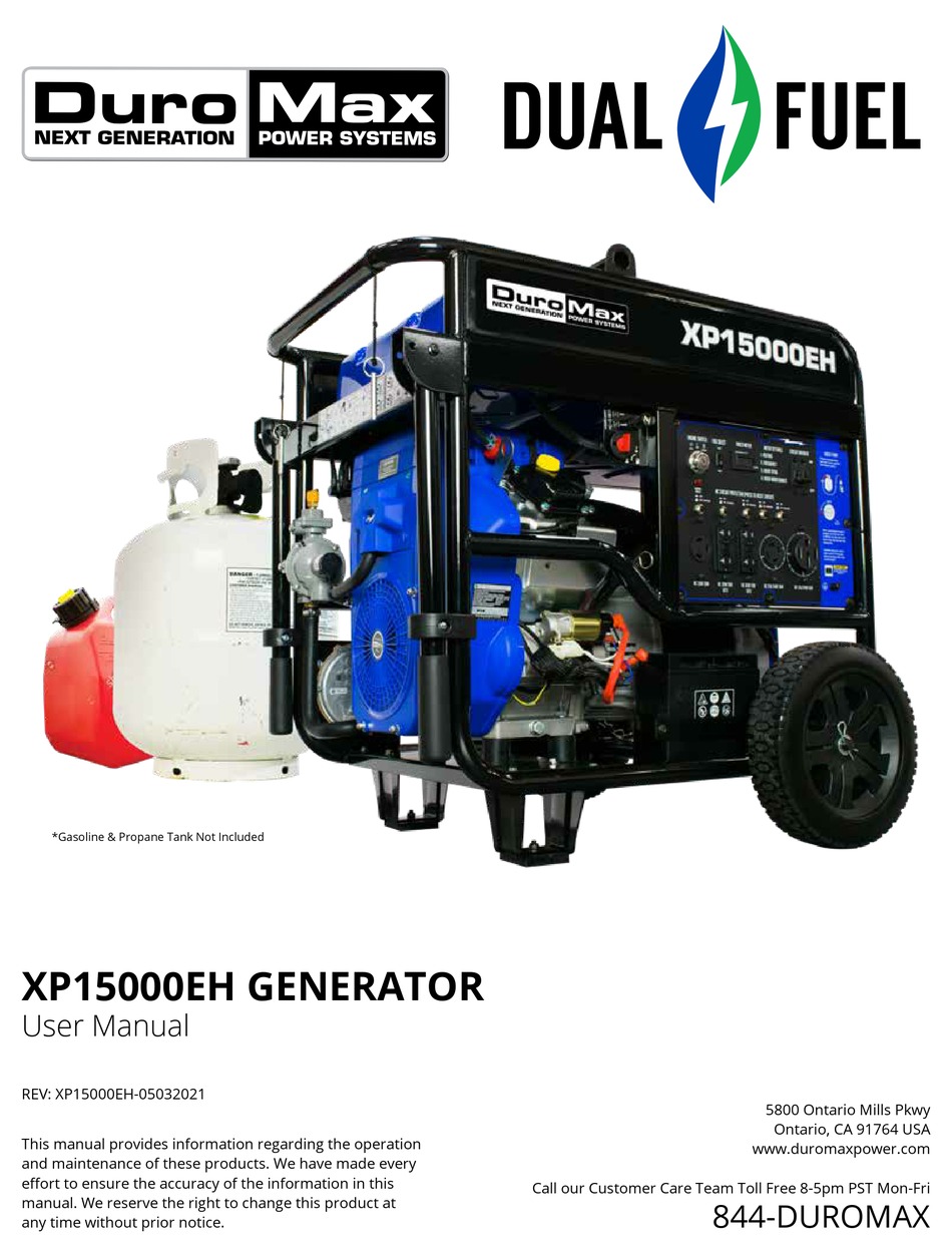 DUROMAX DUALFUEL XP15000EH MANUAL Pdf Download ManualsLib