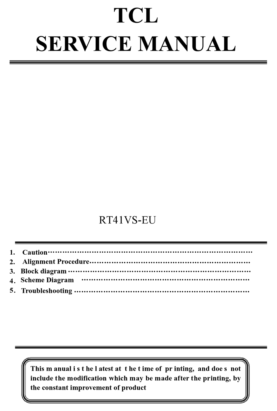 TCL RT41VS EU SERVICE MANUAL Pdf Download ManualsLib