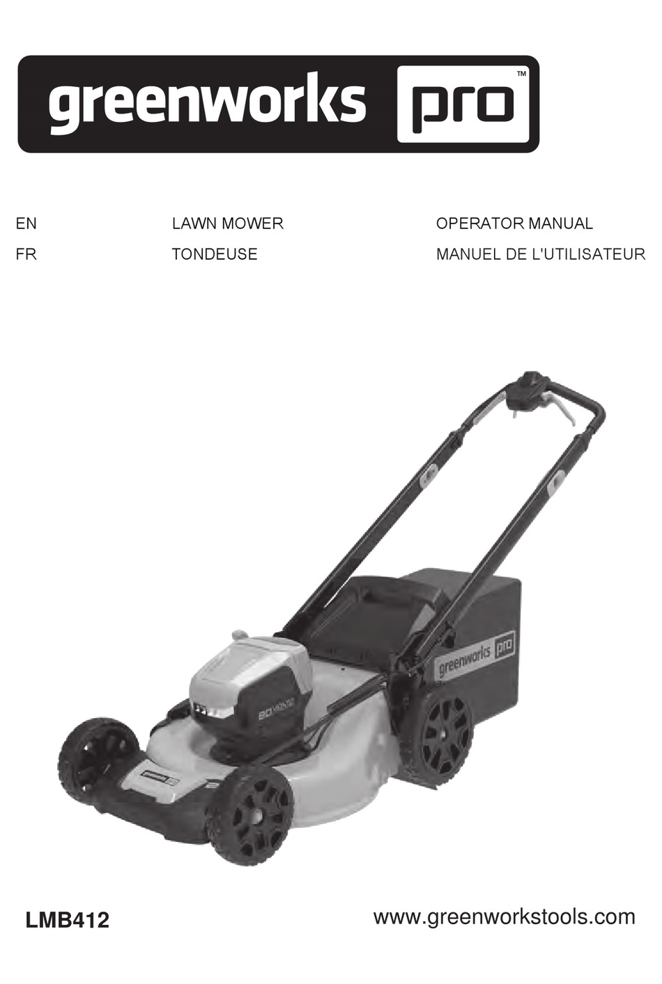 GREENWORKS PRO 1314302HD OPERATOR'S MANUAL Pdf Download ManualsLib