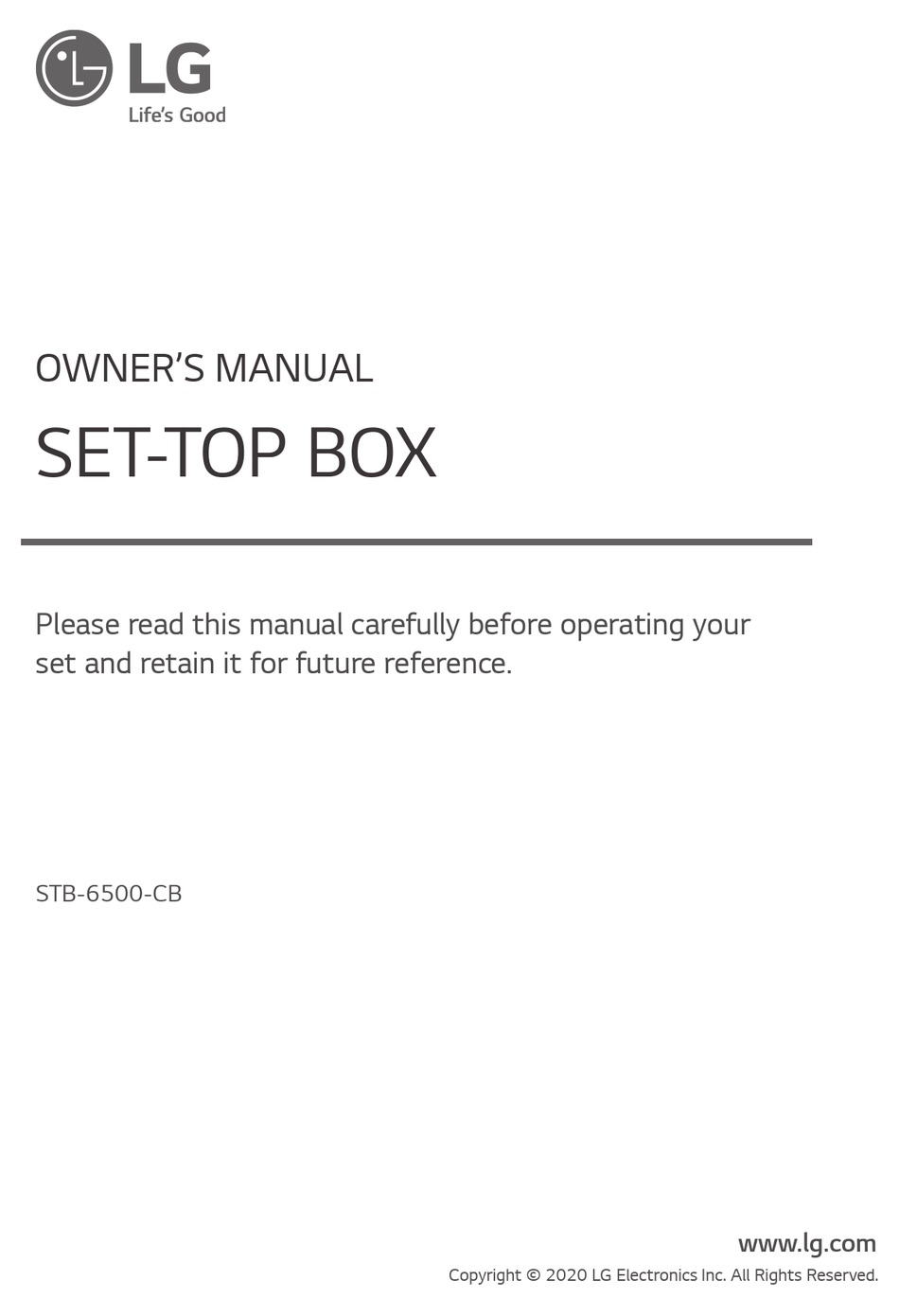 LG STB6500CB OWNER