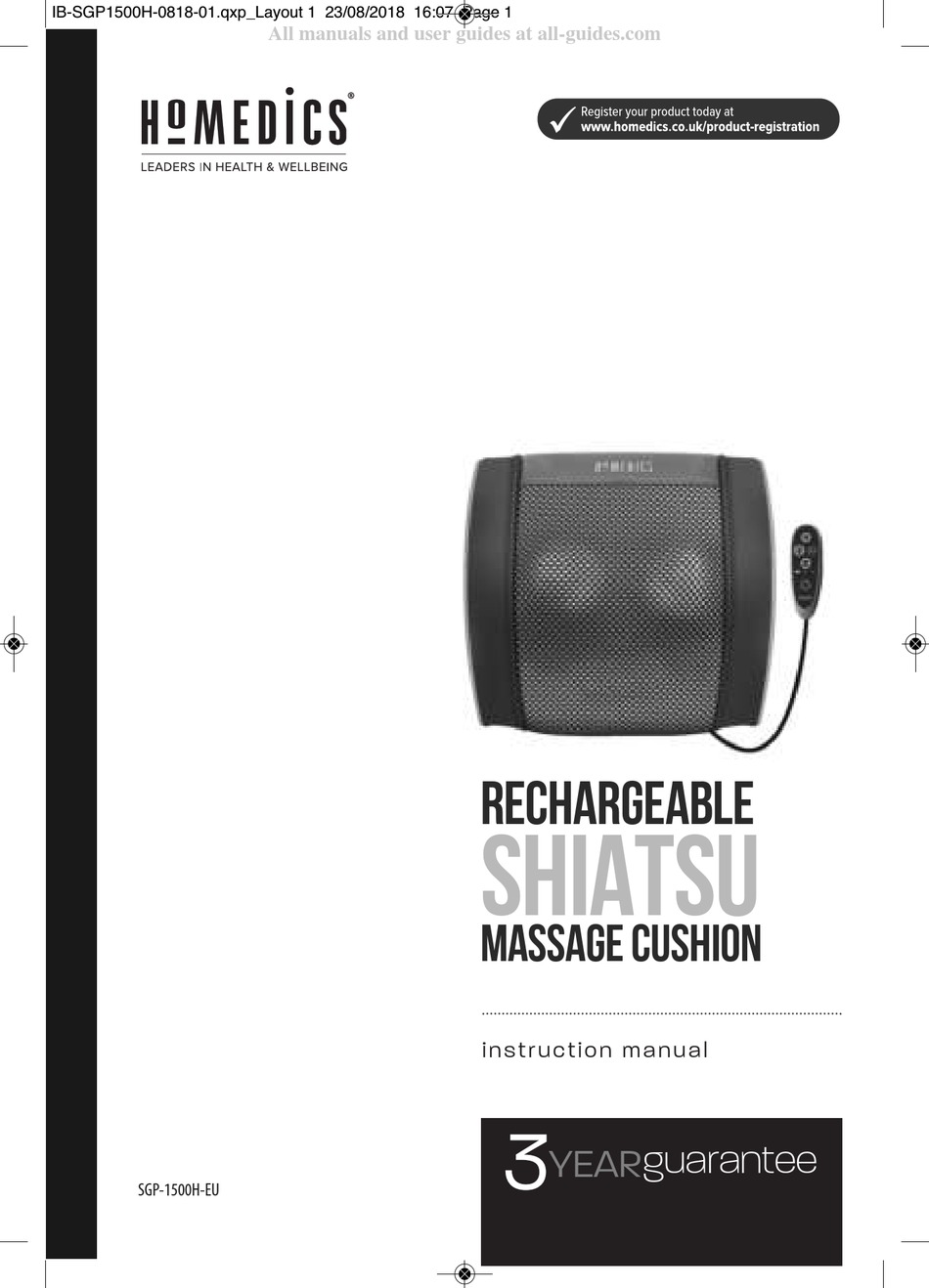 HOMEDICS SGP1500HEU INSTRUCTION MANUAL Pdf Download ManualsLib