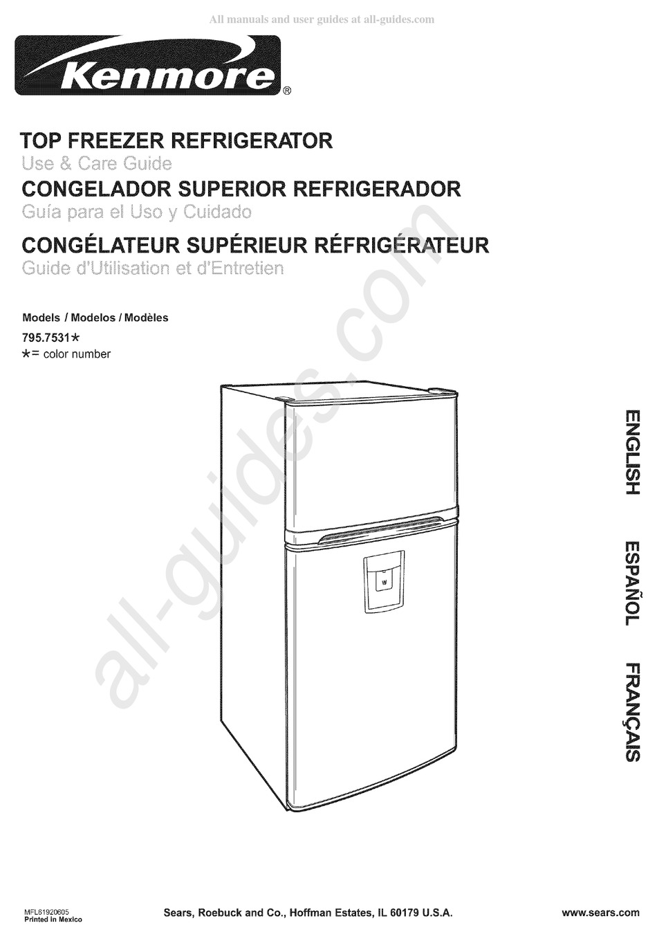 SEARS KENMORE 795.7531 SERIES USE & CARE MANUAL Pdf Download ManualsLib