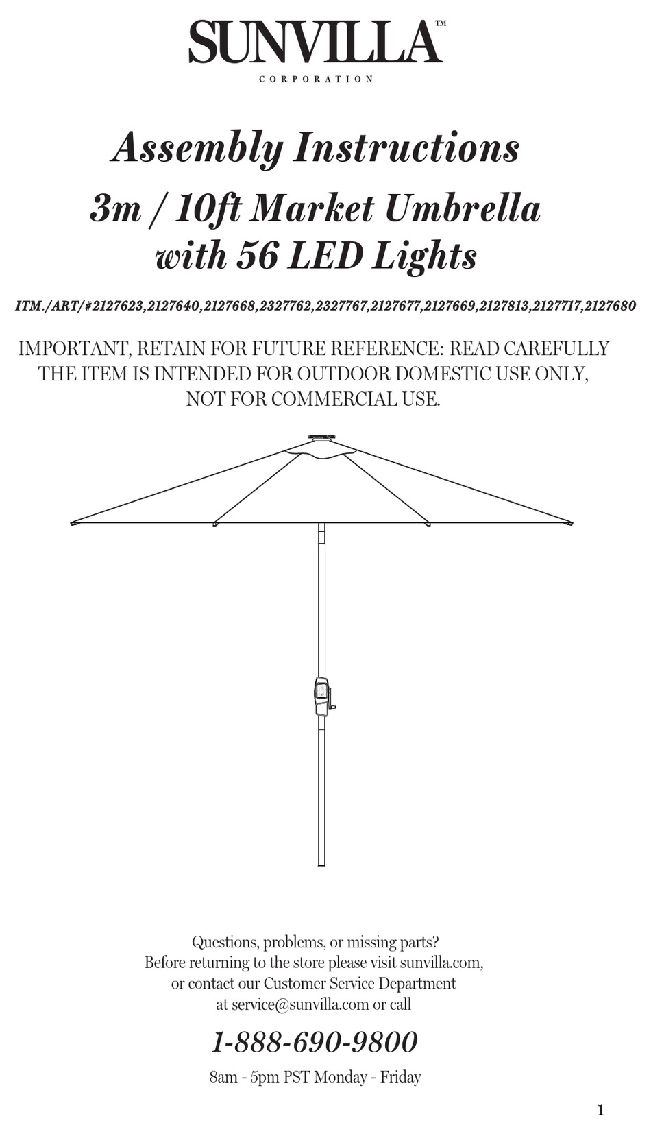 SUNVILLA 2127623 ASSEMBLY INSTRUCTIONS MANUAL Pdf Download ManualsLib