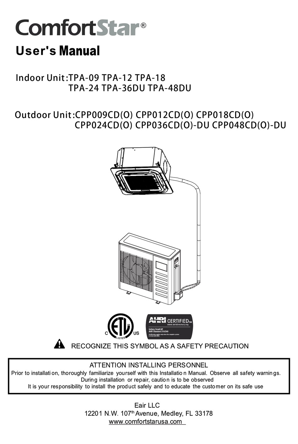 COMFORTSTAR CPP009CD USER MANUAL Pdf Download ManualsLib