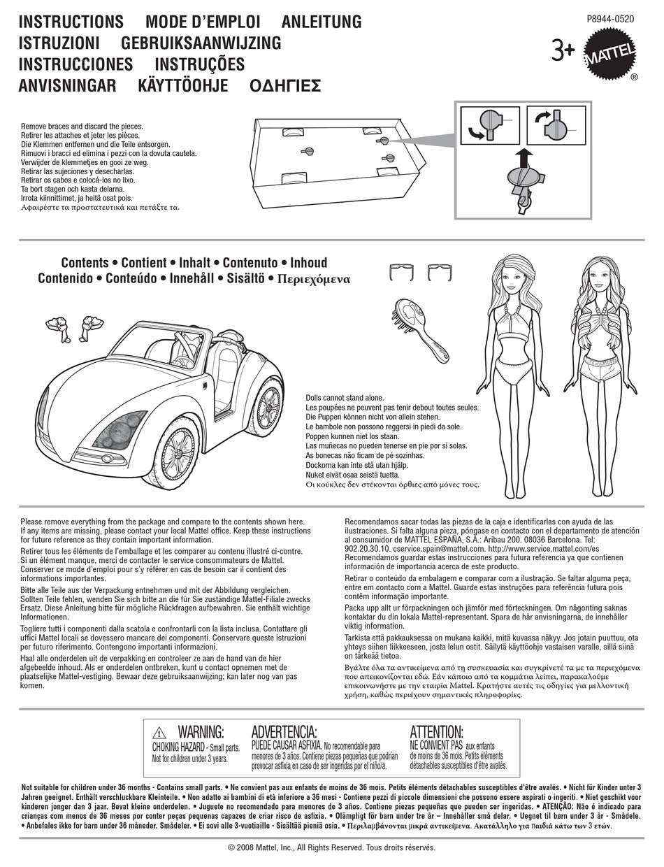 MATTEL P8944 INSTRUCTIONS Pdf Download | ManualsLib