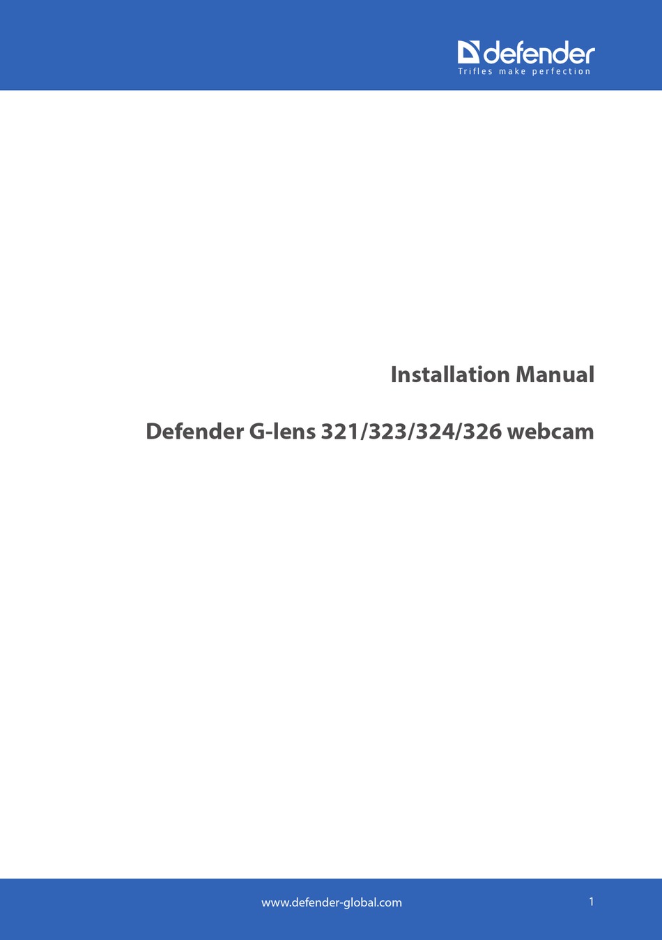DEFENDER G-LENS 323 INSTALLATION MANUAL Pdf Download | ManualsLib
