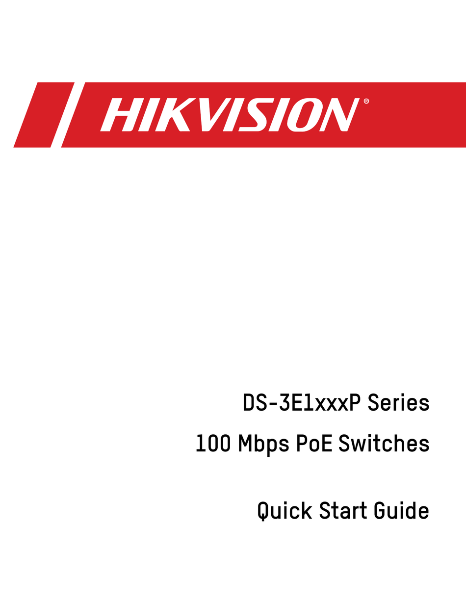 HIKVISION DS-3E1326P-EI QUICK START MANUAL Pdf Download | ManualsLib