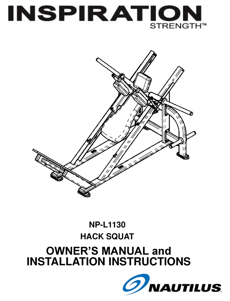 NAUTILUS INSPIRATION STRENGTH NP-L1130 OWNER'S MANUAL AND INSTALLATION ...