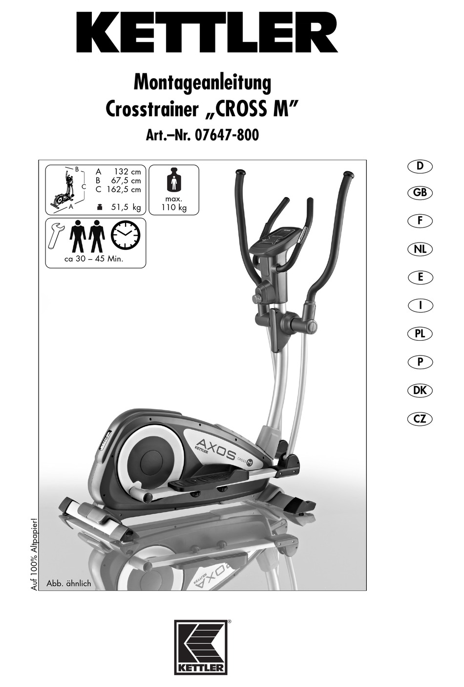 KETTLER 07647-800 MANUAL Pdf Download | ManualsLib