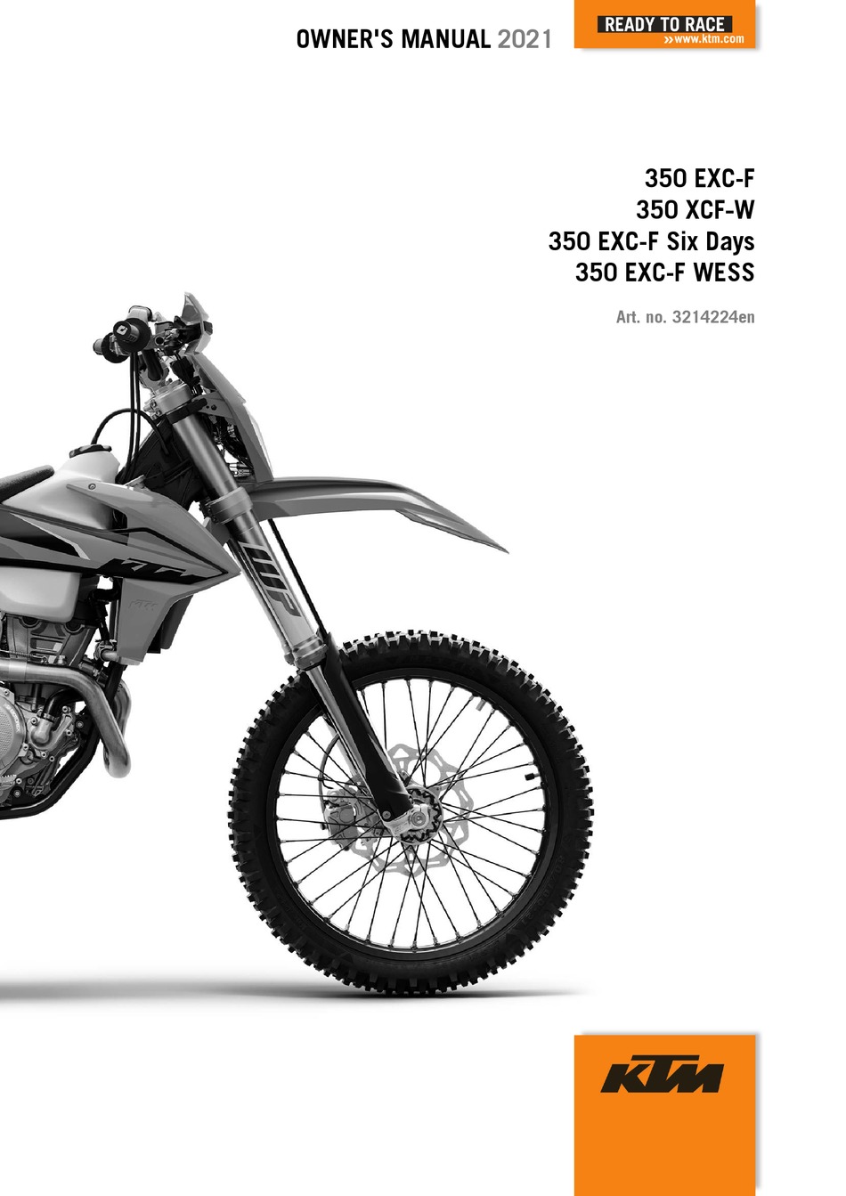 KTM 350 EXC-F WESS OWNER'S MANUAL Pdf Download | ManualsLib