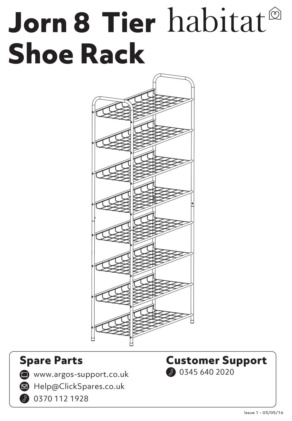 HABITAT JORN 8 TIER SHOE RACK MANUAL Pdf Download ManualsLib