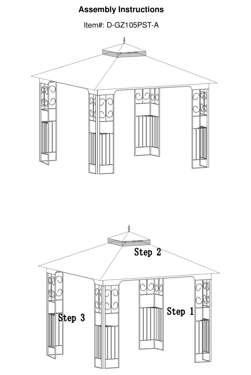 GARDEN WINDS DGZ105PSTA ASSEMBLY INSTRUCTIONS MANUAL Pdf Download