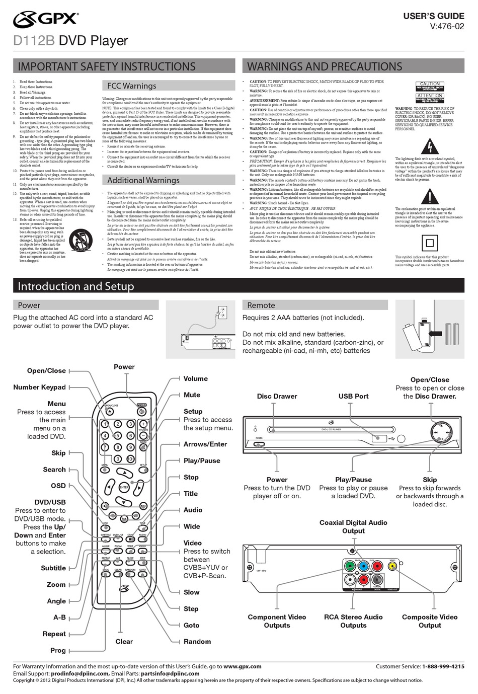 GPX D112B USER MANUAL Pdf Download ManualsLib
