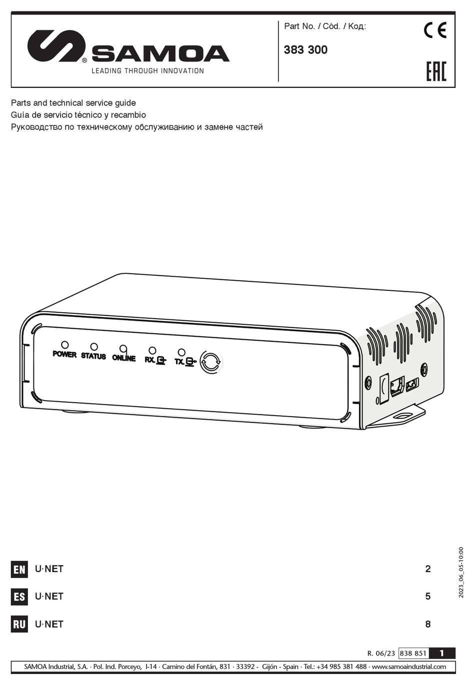 SAMOA 383 300 PARTS AND TECHNICAL SERVICE MANUAL Pdf Download ManualsLib