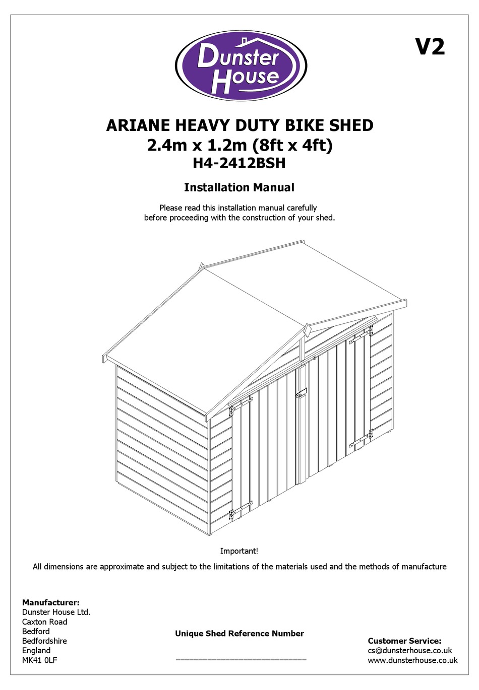 DUNSTER HOUSE ARIANE H42412BSH INSTALLATION MANUAL Pdf Download