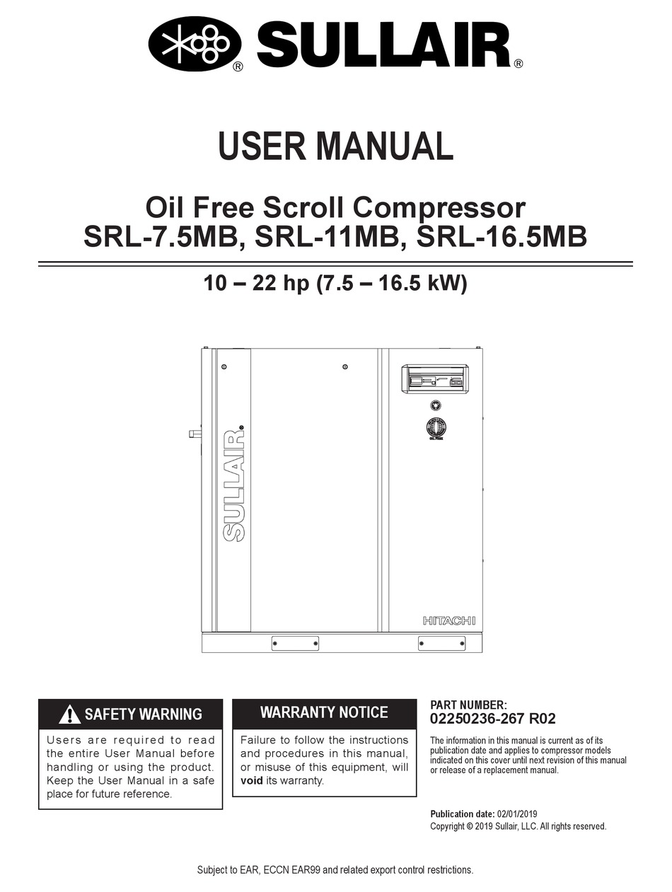 Sullair Srl Mb User Manual Pdf Download Manualslib