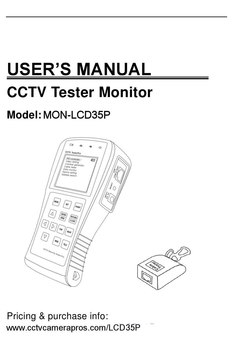 CCTV CAMERA PROS MONLCD35P USER MANUAL Pdf Download ManualsLib
